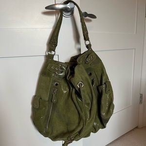 Hype Green leather  hobo style bag like new!